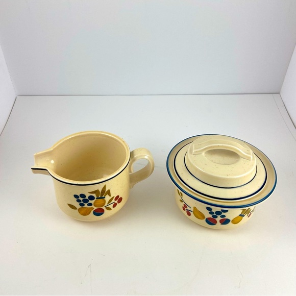 Vintage Noritake Creamer & Sugar Bowl Abundance Versatone II B333W15 Japan - Picture 2 of 12